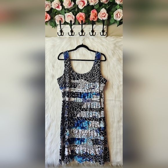 Mango Tango Earthquake Abstract Mini Dress W/ Rhinestones - Picture 1 of 9